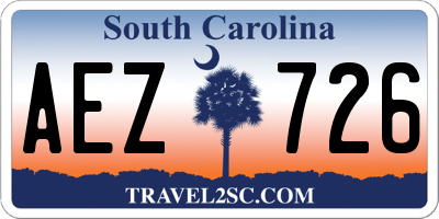 SC license plate AEZ726