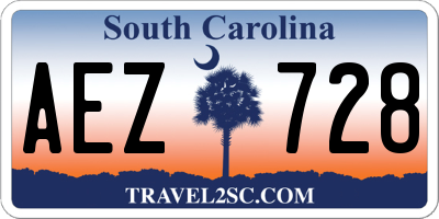 SC license plate AEZ728