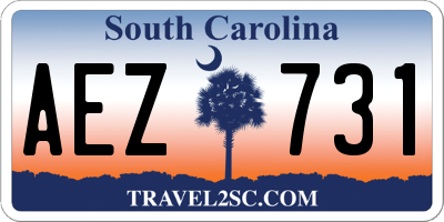 SC license plate AEZ731