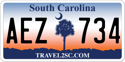 SC license plate AEZ734
