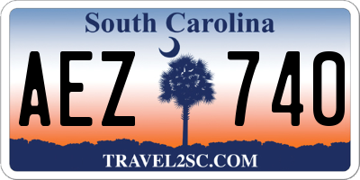 SC license plate AEZ740