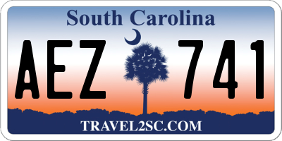 SC license plate AEZ741