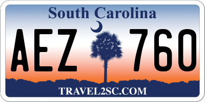 SC license plate AEZ760