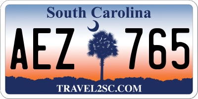 SC license plate AEZ765
