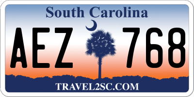 SC license plate AEZ768