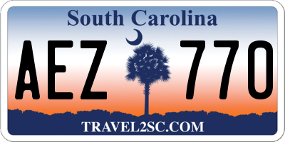 SC license plate AEZ770