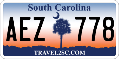 SC license plate AEZ778
