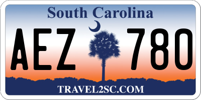 SC license plate AEZ780