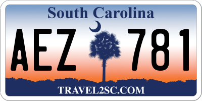SC license plate AEZ781