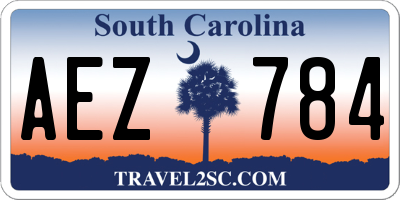 SC license plate AEZ784