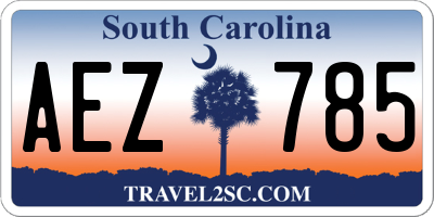 SC license plate AEZ785
