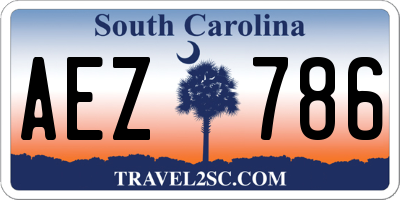 SC license plate AEZ786