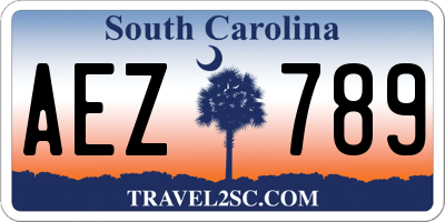 SC license plate AEZ789