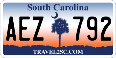SC license plate AEZ792