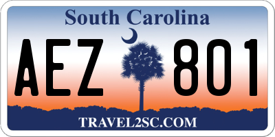 SC license plate AEZ801