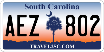 SC license plate AEZ802