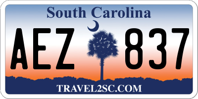 SC license plate AEZ837