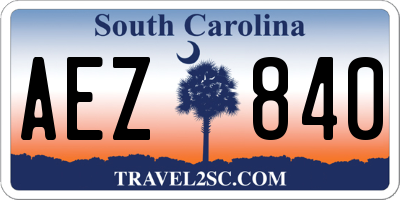 SC license plate AEZ840