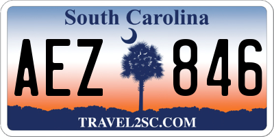 SC license plate AEZ846