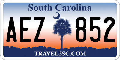SC license plate AEZ852