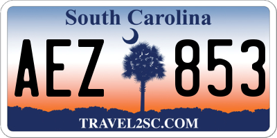 SC license plate AEZ853