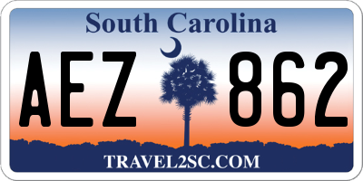 SC license plate AEZ862