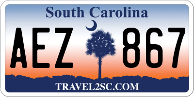 SC license plate AEZ867