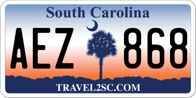 SC license plate AEZ868