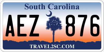 SC license plate AEZ876