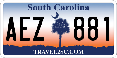 SC license plate AEZ881
