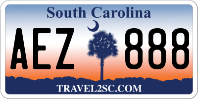 SC license plate AEZ888