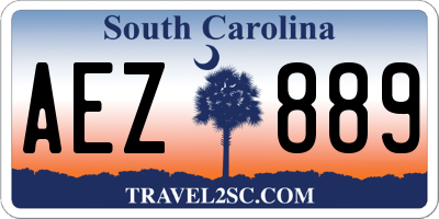 SC license plate AEZ889