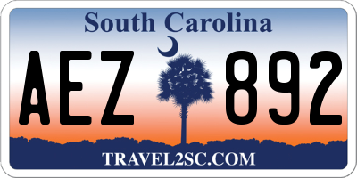 SC license plate AEZ892