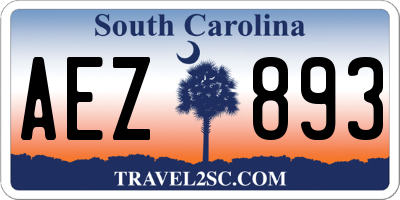 SC license plate AEZ893