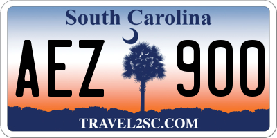 SC license plate AEZ900