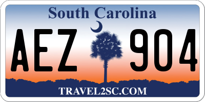 SC license plate AEZ904