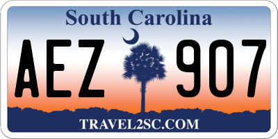 SC license plate AEZ907