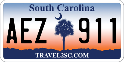 SC license plate AEZ911