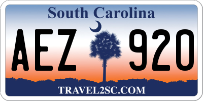 SC license plate AEZ920