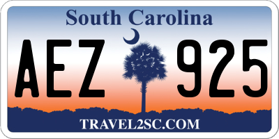 SC license plate AEZ925