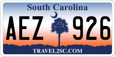 SC license plate AEZ926