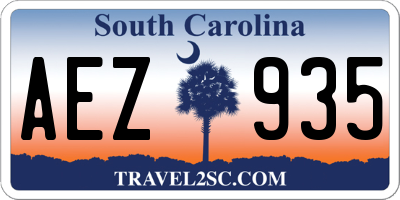 SC license plate AEZ935