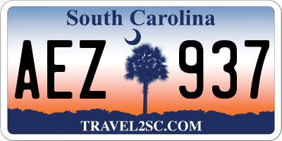 SC license plate AEZ937