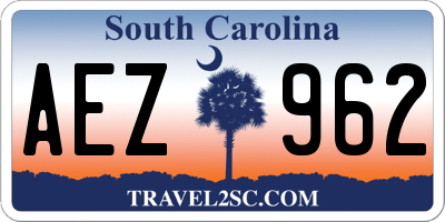 SC license plate AEZ962