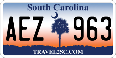 SC license plate AEZ963