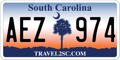 SC license plate AEZ974