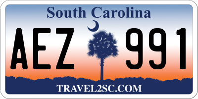SC license plate AEZ991