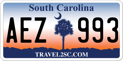 SC license plate AEZ993