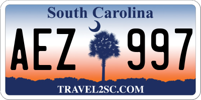 SC license plate AEZ997