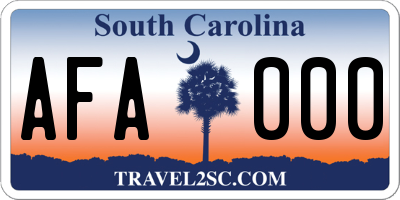 SC license plate AFA000